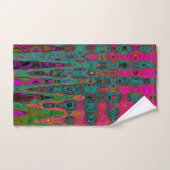 Trippy Turquoise Abstracte Retro Atomic Waves Bad Handdoek (Handdoek)