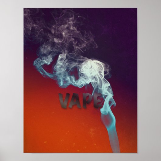 Trippy Vape Cloud Grunge Premium-Poster Poster (Voorkant)