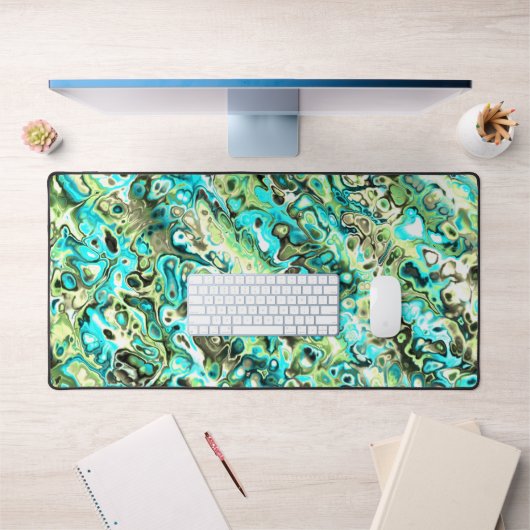 Trippy Vibrant Boho Super Hippie Marbre fractal (Bureau 1)