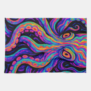 Trippy Vibrant Octopus Theedoek