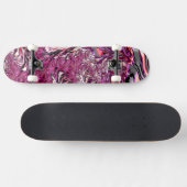 Trippy Vibrant Psychedelic Funky Fractal Art Skateboard (Horizontaal)