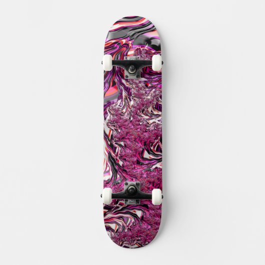 Trippy Vibrant Psychedelic Funky Fractal Art Skateboard (Voorkant)