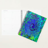 Trippy Violet Bleu Abstrait Retro Liquid Swirl (Devant avec enveloppe)