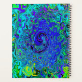 Trippy Violet Bleu Abstrait Retro Liquid Swirl (Dos)