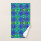Trippy Violet Blue Abstract Retro vloeistof Bad Handdoek (Handdoek)