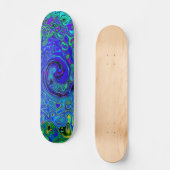 Trippy Violet Blue Abstract Retro vloeistof Skateboard (Voorkant)