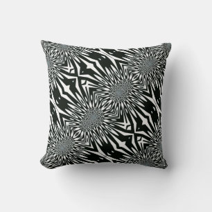 Trippy Vision#2 Coussin Motif noir blanc