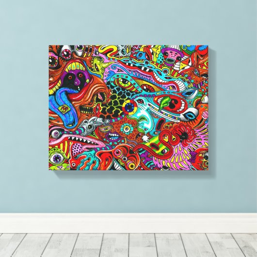 Trippy Wall Art Canvas Afdruk (Insitu (Houten vloer))