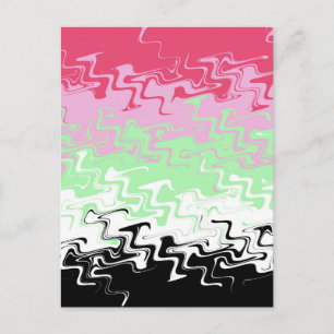 Trippy Wavy Abstract Recipromantische Pride Vlag Briefkaart