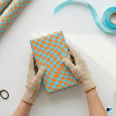 Trippy Wavy Checks | Papier cadeau à illusion d'op