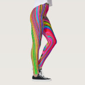 Trippy Yellow, Red en Blue Abstract Groovy Art Leggings (Rechts)