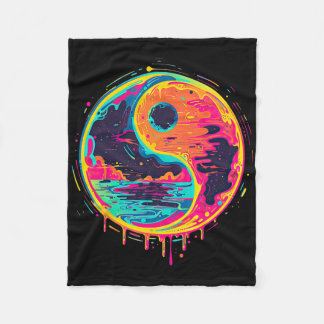 Trippy Yin Yang Zen Cosmic Yoga Design Vaporwave P Fleece Deken