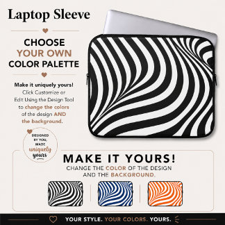 Trippy Zebra Streep Vervorming Tech Accessoire Laptop Sleeve