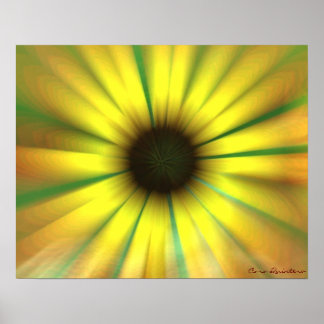 Trippy Zonnebloem Poster