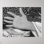 Triptych Accueillant Christ 8.5X11 B/W Poster (Devant)