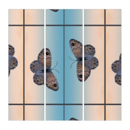 Triptych Art Brown Butterflies op vensterglas Drieluik