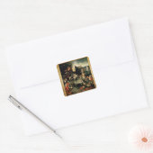Triptych: De Temptation of St. Anthony Vierkante Sticker (Envelop)