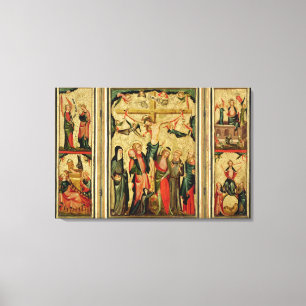 Triptych die de Kroonfixatie van Christus afschild Canvas Afdruk