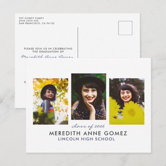 Triptych Faire-part de la carte postale (Devant / Derrière)