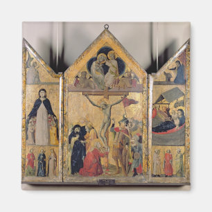 Triptych met scènes vanaf het leven van de magneet