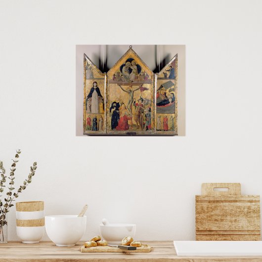 Triptych met scènes vanaf het leven van de poster (Keuken)