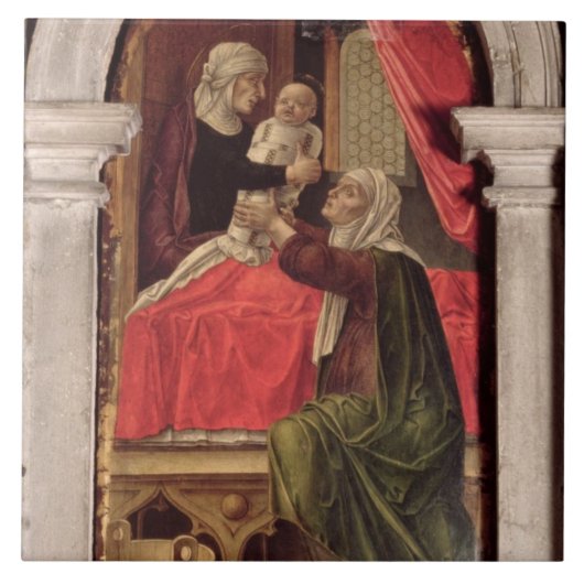 Triptych van de Madonna van de Misericordia, 1473 Tegeltje (Voorkant)