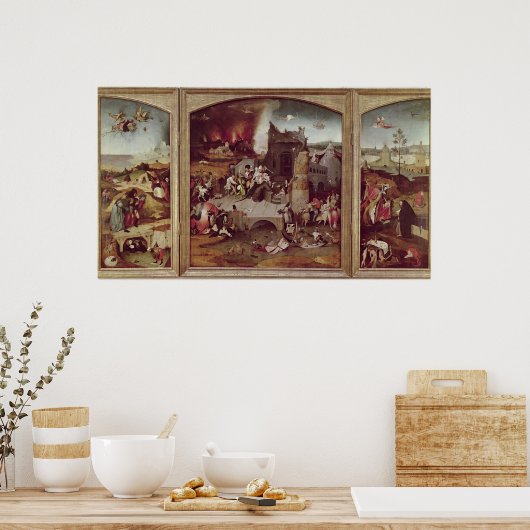 Triptych van de Temptation of St. Anthony Poster (Keuken)