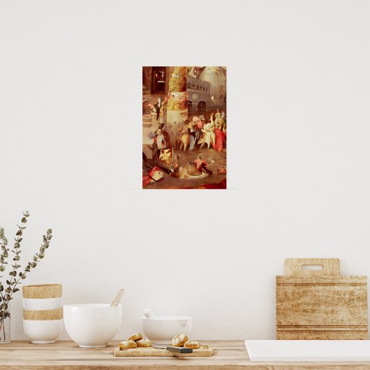 Triptych van de Temptation of St. Anthony Poster (Keuken)