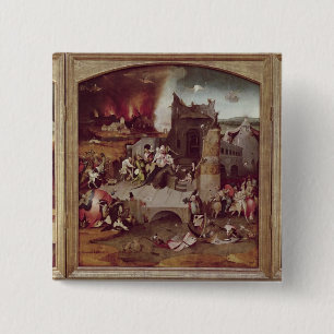 Triptych van de Temptation of St. Anthony Vierkante Button 5,1 Cm