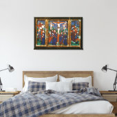 Triptych voor de Kroonfixatie, Limousin Canvas Afdruk (Insitu (Slaapkamer))