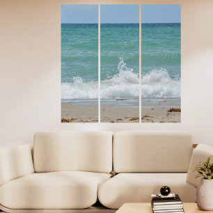 Triptyque Balayage du paysage marin Vagues océaniques Photog