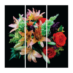 Triptyque Belles Fleurs Jeter Oreiller