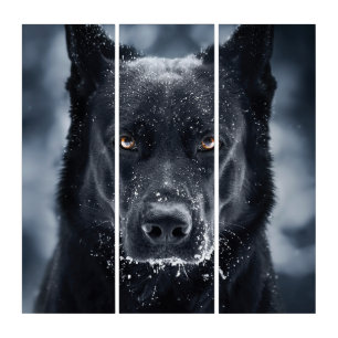Triptyque Black German Shepherd