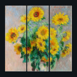 Triptyque Bouquet de tournesols Claude Monet<br><div class="desc">Bouquet de tournesols. Claude Monet. 1881. Reproduction d'oeuvres d'art célèbres dans le domaine public.</div>