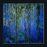 Triptyque Claude Monet - Lys d'eau avec saule plumant<br><div class="desc">Nymphéas avec rameaux de saule en pleurs / Nymphéas avec rameaux de saule par Claude Monet en 1916-1919</div>