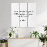 Triptyque Créez votre propre devis personnalisé de machine à<br><div class="desc">Créez votre propre devis personnalisé triptyque murale. Caractéristiques minimaliste typographie vintage de machine à écrire.</div>