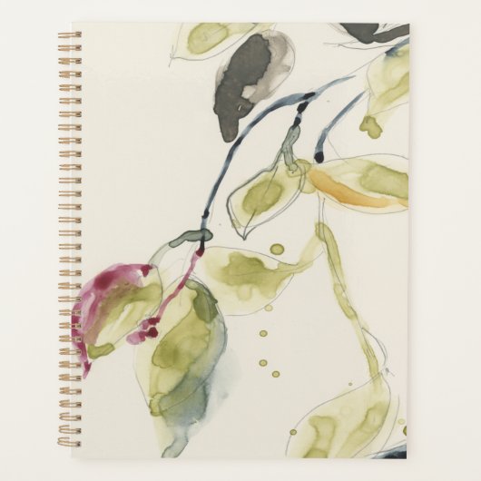Triptyque de branche feuille aquarelle (Devant)