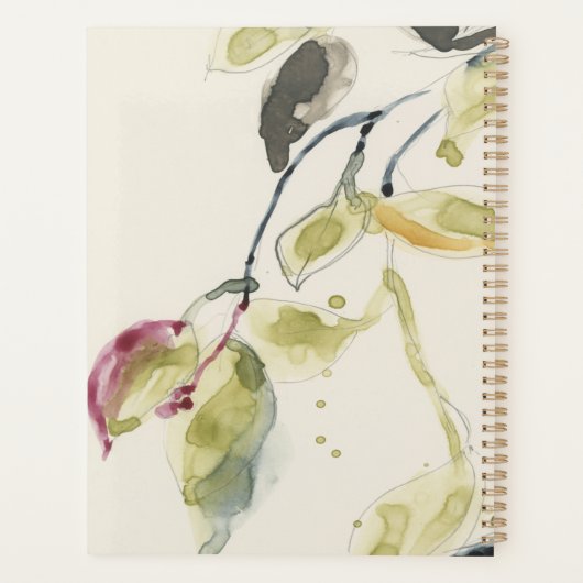 Triptyque de branche feuille aquarelle (Dos)