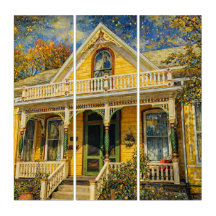 Fantasy Yellow Victorian House