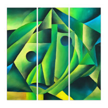 Femme Et Foulard Du Village Abstrait Géométrique