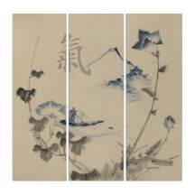 Triptyque japonais du 18ème siècle d'art de mur
