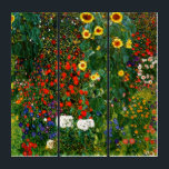 Triptyque Jardin agricole avec tournesol par Gustav Klimt<br><div class="desc">Jardin agricole avec tournesols,  peinture d'art de Gustav Klimt</div>