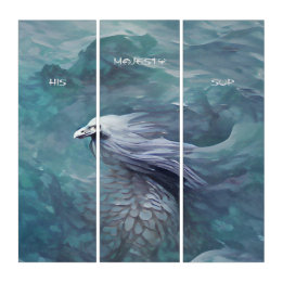 Triptyque Sa Majesté à tête blanche Sup Abstrait A