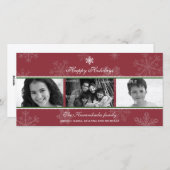 Triptyque Scarlet Snowflake Carte photo (Devant / Derrière)