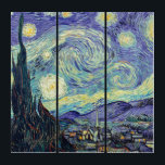 Triptyque Vincent Van Gogh La Nuit étoilée<br><div class="desc">Vincent Van Gogh La Nuit Étoile. Il s'agit d'un ancien chef-d'oeuvre du peintre-maître néerlandais Vincent Van Gogh était un peintre impressionniste de poste hollandais. Paysage nocturne. Il y a un arbre au premier plan. La ville est au milieu. Montagnes dans l'arrière - plan. Il y a une lune dans le...</div>