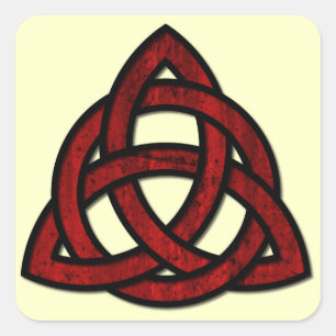 Triquet Celtic Knot - kies uw achtergrondkleur! Vierkante Sticker