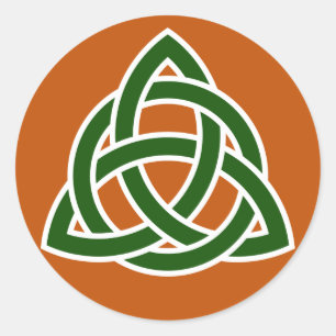 Triquet Keltische knoop (groen en wit) Ronde Sticker