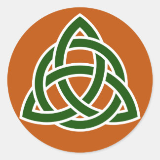 Triquet Keltische knoop (groen en wit) Ronde Sticker
