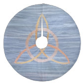 Triquetra Abstract | Blue Gold Celtic Trinity Knot Fleece Kerstboom Rok (Voorkant)