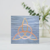 Triquetra Abstract | Blue Gold Celtic Trinity Knot Kaart (Staand voorkant)